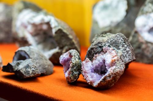 a group of rocks sitting on a table at Gasthof Teiser Stern in Funes