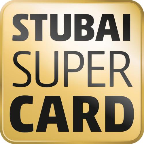 a yellow sign with the words global super carard at Appartements Kleeblatt in Neustift im Stubaital