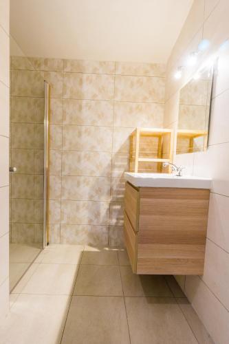 Bilik mandi di Praga Apartments & Restaurant Zell am See-Kaprun