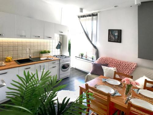 O bucătărie sau chicinetă la Apartament Peowiaków Queens