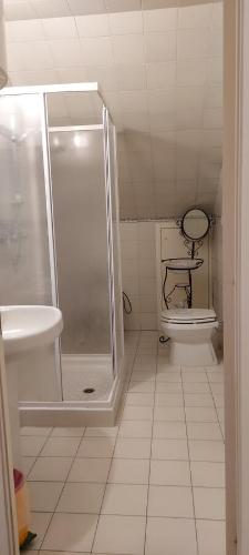 een badkamer met een douche en een toilet bij Bed&Breakfast Duomo in Orvieto