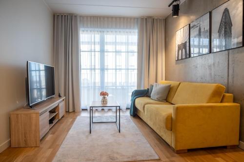 Posezení v ubytování Dream Stay - Exclusive Apartment with Balcony by Seaside