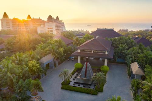 an aerial view of a villa with a resort at Raffles Hainan Clear Water Bay in Sanya