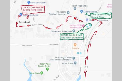 a map of the proposed route for the trail at Beautiful Mountain Condo in Wilson
