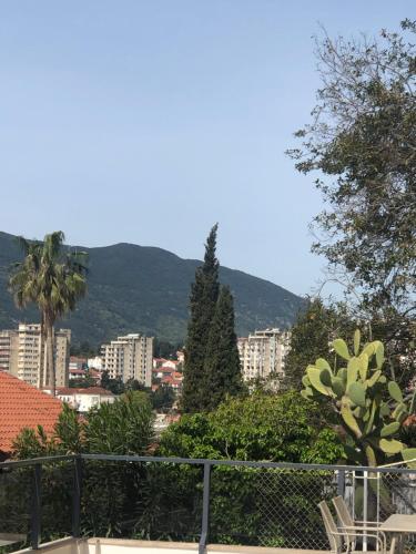 a view of a city with buildings and trees at Apartments Bane in Herceg-Novi