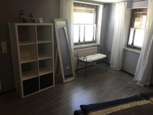 Postel nebo postele na pokoji v ubytování Haus Lindenteichblick