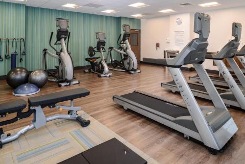 a gym with cardio machines and exercise bikes at Holiday Inn Express & Suites Alachua - Gainesville Area by IHG in Alachua