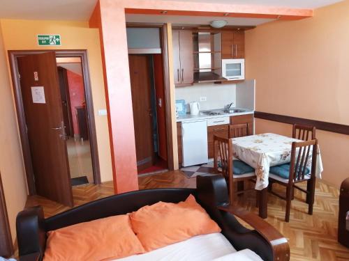 Hotel Apartments Bella Mare Belgradeにあるキッチンまたは簡易キッチン