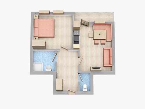 a rendering of a floor plan at Urlaubsland Sonnfeld in Flachau