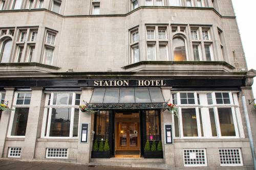 a station hotel in front of a building at The Station Hotel in Aberdeen