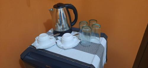 Escolta's Homey Lodge tesisinde kahve veya çay yapma olanakları