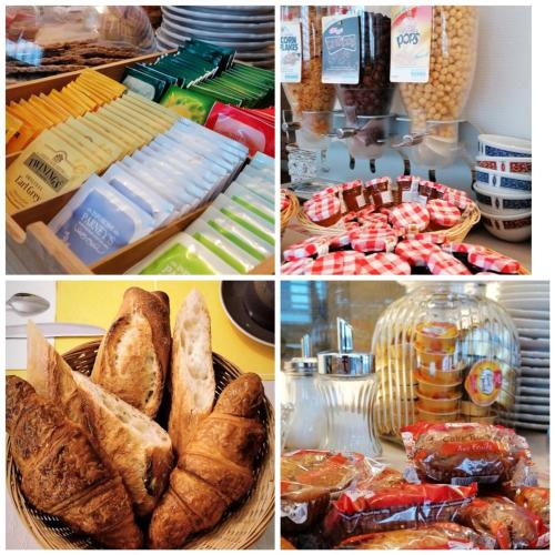a collage of pictures of different types of food at Logis Hôtel Louise de Savoie in Blois