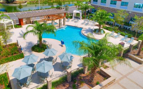 an overhead view of a swimming pool at a hotel at Staybridge Suites - Gainesville I-75 by IHG in Gainesville