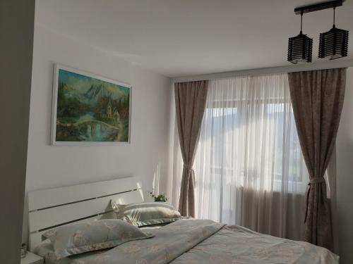 Tempat tidur dalam kamar di Casa Tomșa