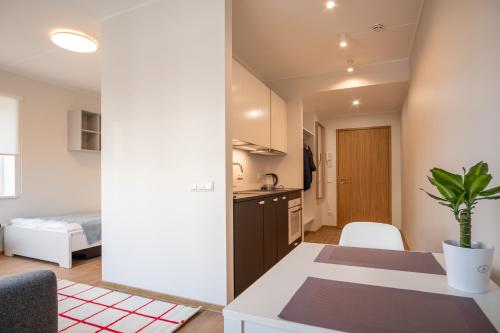 Dapur atau dapur kecil di Spacious Mustamäe Apartments - Free parking