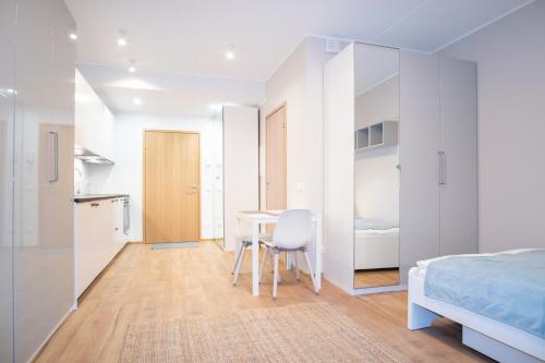 Katil atau katil-katil dalam bilik di Spacious Mustamäe Apartments - Free parking