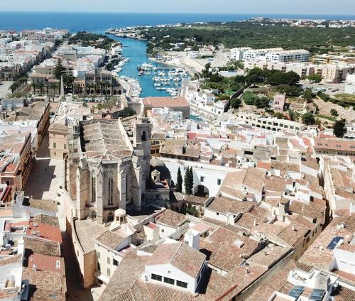 an aerial view of the city of dubrovnik at S'Hotelet d'es Born - Suites & SPA in Ciutadella