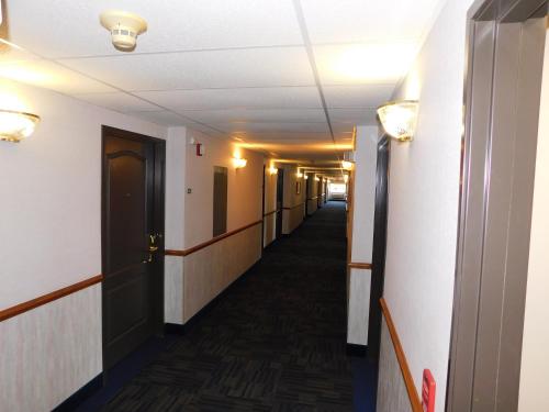 a hallway of a hospital with a long corridor at Northwoods Best Inn - Chetek in Chetek