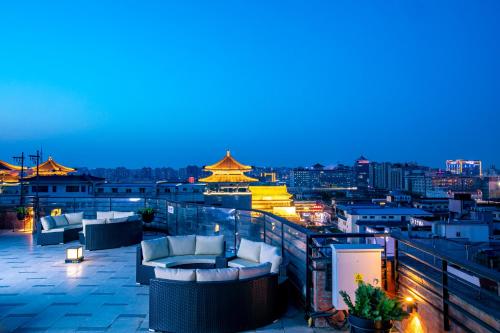 Ein allgemeiner Blick auf Xi'an oder ein Stadtblick von des Hotels aus