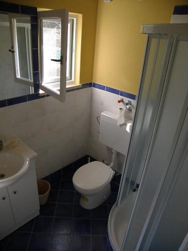 a bathroom with a toilet and a sink at Lošinj house Robinzon Studenčić Island Lošinj in Čunski