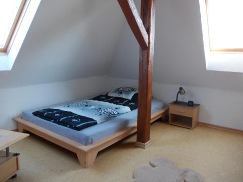 Un pat sau paturi într-o cameră la Haus Peters