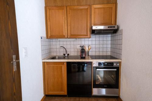 Kuchyň nebo kuchyňský kout v ubytování Panorama at Haus Waldheim! Nr 12