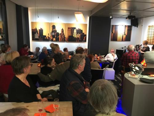 a group of people sitting in a room at Best Western ARThotel in Le Havre