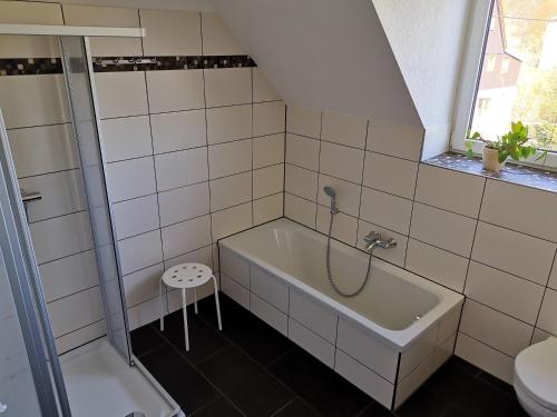 Bilik mandi di Ferienhaus Papstdorf Sächsische Schweiz 18