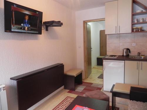 Kuchyň nebo kuchyňský kout v ubytování Apartments Vuković