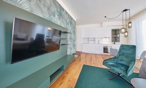 TV a/nebo společenská místnost v ubytování Hermitage Apartments