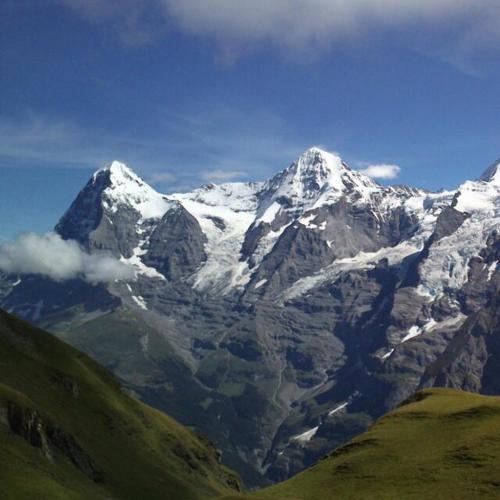 a mountain with snow on top of it at Fesengut in Annaberg im Lammertal
