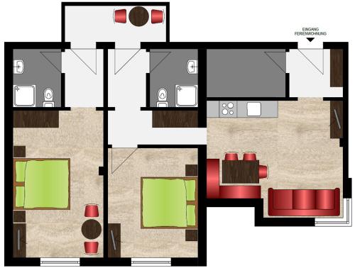 a floor plan of a building at Chasa Monthani in Ischgl