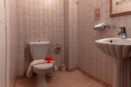 a bathroom with a toilet and a sink at Ilion Hotel in Nafplio