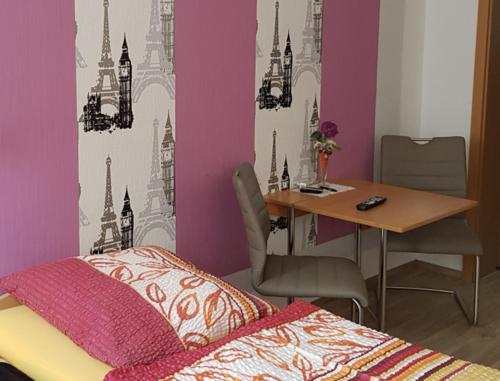 Katil atau katil-katil dalam bilik di Ferienwohnung zum "Kemmler"