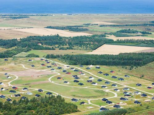 una vista aérea de un aparcamiento con muchas tiendas de campaña en 10 person holiday home in Brovst, en Brovst