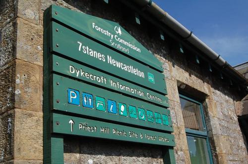a street sign in front of a building at The Old Bakehouse in Newcastleton