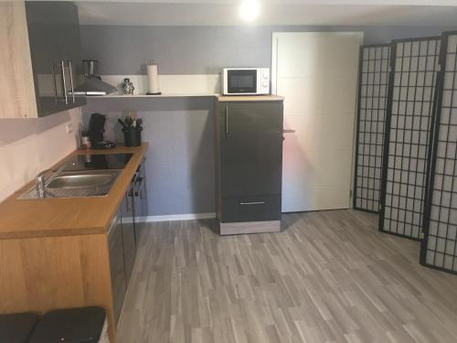 Kuchyň nebo kuchyňský kout v ubytování Studio Haus Lindenteichblick