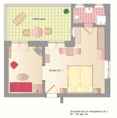 a floor plan of a house at Gästehaus Johanna in Bad Wiessee