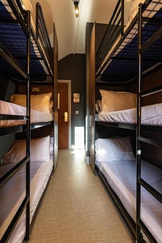 Bed in 9-Bed Female Dormitory Room with Shared Bathroom