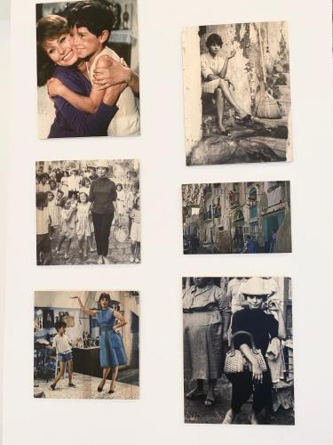 a collage of photographs of women and men at La Baia di Napoli in Capri