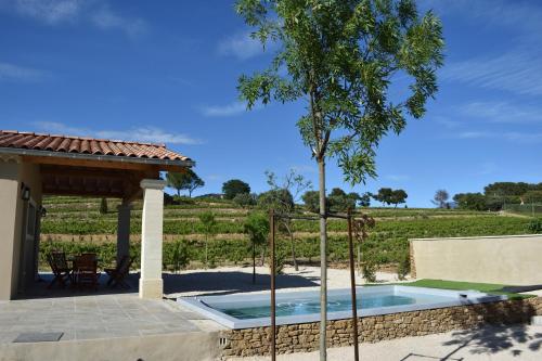 une piscine devant une maison dans l'établissement Villa Evajade, à Beaumes-de-Venise