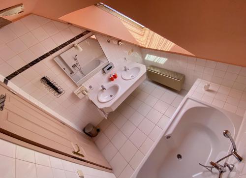 Koupelna v ubytování Hotel Rustikal