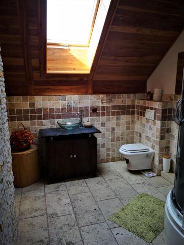 a bathroom with a sink and a toilet at Villa Kuligi in Kuligi