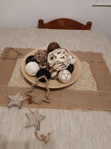 a plate of eggs on top of a table at Historical Domus in Anagni