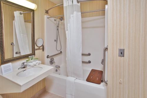Ett badrum på Holiday Inn Express Breaux Bridge, an IHG Hotel