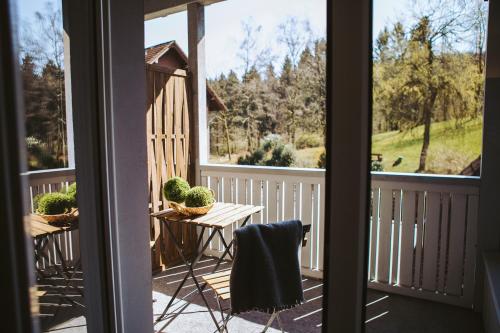 Balkón nebo terasa v ubytování Hotel Zur Burg Sternberg