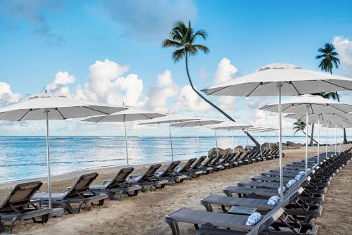 a row of chairs and umbrellas on a beach at Hyatt Regency Grand Reserve Puerto Rico in Rio Grande