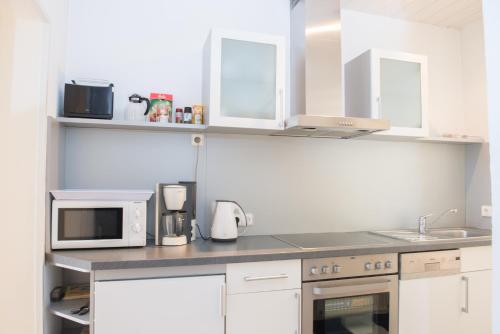 Esprit-Art-Suitenappartementsにあるキッチンまたは簡易キッチン