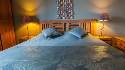 Leu Bleu Austral 객실 침대