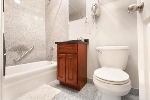 a bathroom with a toilet and a tub and a sink at Hotel 309 in New York